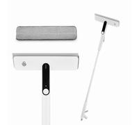Swan Elevate 2-in-1 Extendable Window Cleaning Tool with Microfibre Pad and Squeegee, Dual Triggers, Handheld and Extended Cleaner, White