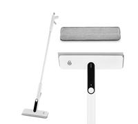 Swan Elevate Window Spray Squeegee with Thick Microfibre Pad, Handheld & Extendable Glass Cleaner with Dual Triggers, White