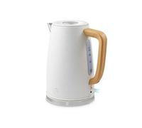 Swan SK19024WHT Fjord Jug Kettle with Rapid Boil, 360 Degree Swivel Base, Wood Effect Handle, 1.7L, 3000W, White