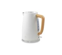 Swan SK19024WHT Fjord Jug Kettle with Rapid Boil, 360 Degree Swivel Base, Wood Effect Handle, 1.7L, 3000W, White