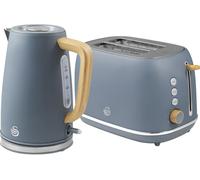 SWAN Fjord 2-Slice Toaster & Jug Kettle Bundle - Grey, Silver/Grey