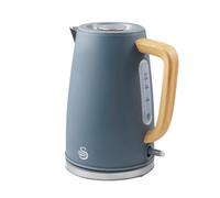Swan Fjord Jug Kettle 1.7L Grey Matt Stainless Steel Wood Effect Handle 3000W