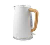 Swan Fjord Jug Kettle with Rapid Boil, 360 Degree Swivel Base, Wood Effect Handle, 1.7L, 3000W, White, SK19024WHT