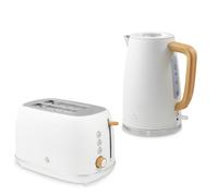 Swan Fjord White Kettle & 2 Slice Toaster Matching Set