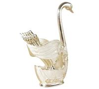 Swan Fork Holder - Alloy Swan Spoon and Fork Stand, Sturdy Decorative Silverware Accessory, Elegant Utensil Holder for Daily Use, Weddings, Parties, Special Events, Table Setting Decor for Home & Even