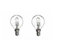 Swan G45 Halogen Golf Ball Bulb, 18W, E14 Small Edison Screw, Clear, 2 Pack