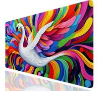 Swan Gaming Mouse Mat Colorful Mouse Pad Large 900x400x3mm, Extended Waterproof Mousepad Smooth Cloth Surface Improved Precision And Speed, Desk Mat Non-Slip Rubber Base for Office Gaming GKuk-2158