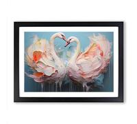Swan Gestural Framed Print | A2 Black Framed Wall Art | Ready to Hang | Eclectic Animal Picture | Living Room Bedroom Lounge Office