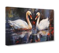 Swan Gestural No.2 Canvas Print for Living Room Bedroom Home Office Décor, Wall Art Picture Ready to Hang, 30x20 Inch (76x50 cm)