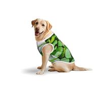 Swan Green Leaves Soft Cotton T-Shirt Vest For Large Dogs, Print Pet Clothes Breathable Pet Pullover Tee Sleeveless Sweatshirt (3xl-5xl)