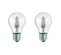 Swan Halogen Light Bulbs, 70W, E27 Edison Screw, Clear Glass, 240V, Pack of 2