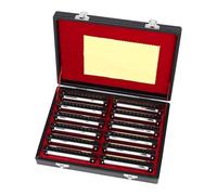 Swan Harmonica 10 Hole Blues Harmonica Set 7/12 Tone Set Suit Gift Box Mouth Organ Harmonica for Beginners Adluts (12 tone set)