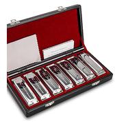 Swan Harmonica 10 Hole Blues Harmonica Set 7/12 Tone Set Suit Gift Box Mouth Organ Harmonica for Beginners Adluts (7 tone set)