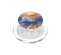 Swan Harp Music Art Fantasy Sunset PopSockets PopGrip for MagSafe
