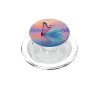 Swan Harp Music Sunset Lake Classical Symphony PopSockets PopGrip for MagSafe