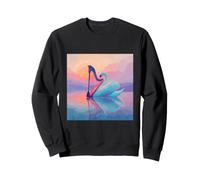 Swan Harp Music Sunset Lake Classical Symphony Sweatshirt