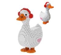 Swan Headphones Building Block Set, Duck Figurine Cute Animal Building Model, Mini Building Set for Adults, Combining Challenge and Style - 3500 pcs