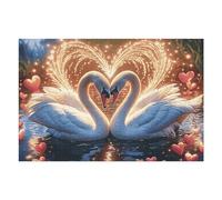 Swan Heart 1000 Pc Classic Jigsaw Puzzle Fantastic Beasts Puzzle for Adults Hard Challenging Hobby Home Decor Poster Eco Friendly Material 1000 PCS