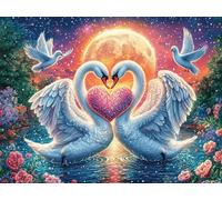 Swan Heart 1000-piece Jigsaw Puzzle Bundle Fantastic Beasts Family Puzzle Lovers Brain Training Mindful Activity Spring Paperboard Creativity & Gift Giving 1000 PCS