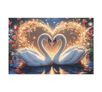 Swan Heart 1000 Piece Premium Jigsaw Puzzle Fantastic Beasts For Men Educational Decompression Adults Anxiety Memory Care Mothers Valentines Creativity Gift Giving 1000 PCS