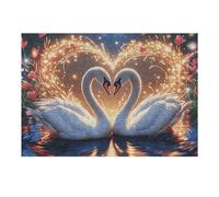 Swan Heart 300 Pcs Jigsaw Puzzles Fantastic Beasts Puzzles for Adults Teens Fun Family Game Team Building Stress Reducing Autumn Eco Friendly Cardboard 300 PCS