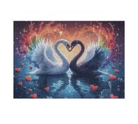 Swan Heart 300 Piece Count Premium Jigsaw Puzzle Fantastic Beasts For Adults Teens 14+ Concentration Training Indoor Game Family Game Night Creativity Gift Giving 300 PCS