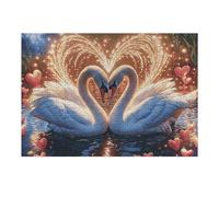 Swan Heart 300 Pieces Classic Jigsaw Puzzle Fantastic Beasts Puzzle for Adults Concentration Training Wall Art Mental Exercise Cardboard 300 PCS