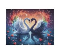 Swan Heart 500 Piece Jigsaw Puzzle for Adults Teens Fantastic Beasts Jigsaw Post Exam Relaxation Challenging Design Great Gift for Students Stress Reliever 500 PCS