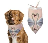 Swan Heart Dog Bandana Adjustable Pet Scarf Bib Cute Triangle Handkerchief for Dogs Cats Gifts