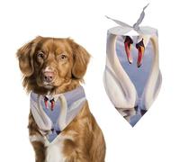 Swan Heart Dog Bandana Triangle Dog Scarf Washable Polyester Dog Bibs Cute Pet Bandana for Medium Large Dogs Puppy and Cats