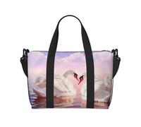 Swan Heart Print Travel Duffel Bags Weekender for Women,Lightweight Carry On Bag,Personal Item Bag