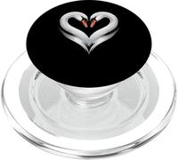 Swan Heart Shaped Swans PopSockets PopGrip for MagSafe