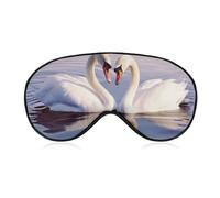 Swan Heart Sleep Mask Soft Comfortable Eye Mask with Adjustable Strap Eye Cover Eye Shade for Men Women Work Travel
