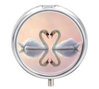 Swan Heart Travel Pill Organizer Portable Pill Case Small Pill Box for Purse Pocket