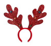 Swan Household 13cm Christmas Xmas Decoration Costum Reindeer Headband Glitter (Red)