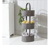Swan household ® - 3 Tier Grey Rope Bathroom Caddy hold all your bathroom essentials H80 x L28 x W19cm