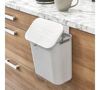 Swan Household 8L Over Door Bin Kitchen Bin Plastic Folding Wall Mounted for Cupboard Door Hanging Trash Can Plastic Trash Can with Lid Sliding Cover Sticky Hook Hang Hook