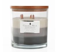 Swan Household Christmas Halloween Autumn Easter Mothers Day Decoration Oversized Triple-wick Trio Scented Wick Candle 1.2Kg Glass jar with Wooden lid - Gifts for Women, Mom, Girls (Winter Nights)