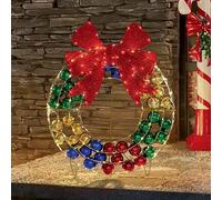 Swan Household Christmas LED Light-Up Bauble Wreath 90cm