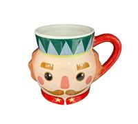 Swan Household Christmas Xmas Decoration Ceramic Nutcracker Soldier Shaped Mug (Red)
