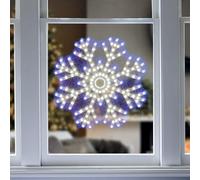 Swan Household Christmas Xmas Decoration H34cm LED Twinkle Window Decoration Mains Operated Snowflake/Santa for Christmas Festival Home Decorations Bar Party Sign (Snowflake)