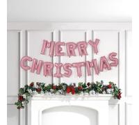 Swan Household Christmas Xmas Decoration Merry Christmas Balloon Banner (Gold/Pink/Red/Silver) Hanging Banner Merry Christmas Sign Letters Banner Christmas Letter Garland Banner Decoration (Pink)