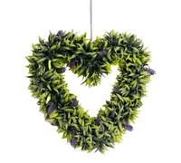 Swan Household ® Garden Hanging Decoration Artificial Hanging Lavender Heart Shape Topiary Wreath, 45cm in Diameter, 30cm Length Chain