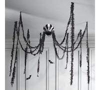Swan Household Halloween Decoration 5 Metres Hanging Giant Spider Decoration Black Honeycomb Spider Hanging Decoration Giant Spooky Spider Hanging Decoration Horror Halloween Party Decor
