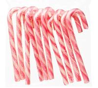 Swan household ® - Pack of 10 Christmas Sweet Candy Canes 12cm (Bubblegum, Strawberry, Refreshers, Parma Violet) - 100g - Suitable for Vegetarians (Strawberry)