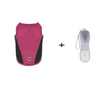 Swan Household Pet Cooling Vest & 350ml Pet Travel Water Bottle for Hot Summer Days, Outdoor, Beach, Picnic, Beach (Pink, Medium)
