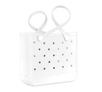 Swan Household Rubber Tote Bag H29 x 13 x 35cm for everyday use, this sl nd durable tote is easy to carry and even easier to clean with its wipe-clean rubber material (White)