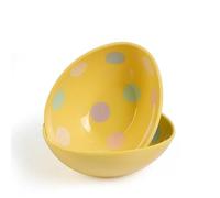 Swan Household Set Of 2 Happy Easter Decoration Melamine Egg Shaped Bowl (Yellow)