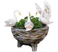 Swan Hydraulic Flower Pot, Fish Ornaments, Outdoor Garden Sculpture Fish Tank, 43X35X45Cm
