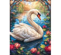 Swan in A Magical Lake 300 Piece Jigsaw Puzzle for Adults Teens Wildlife Pet Cute Post Work Wind Down Mind Calming Whimsical Design for Friends 300 PCS